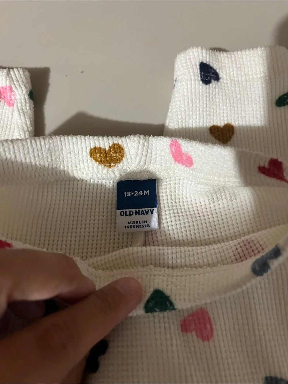 Old Navy White Tights with Multicolored Heart Motifs